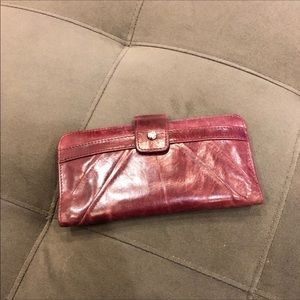 HOBO plum large wallet clutch